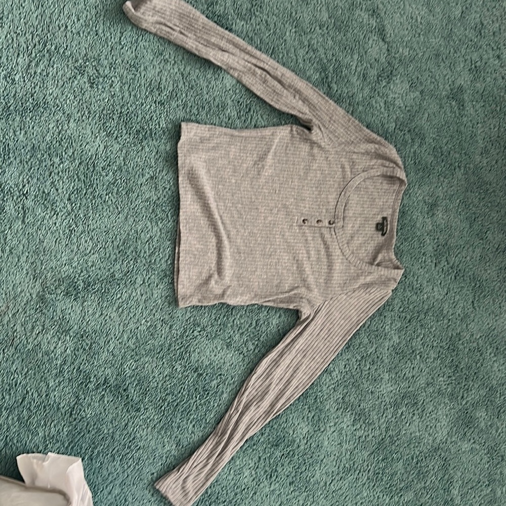 Gray thick, long sleeve shirt